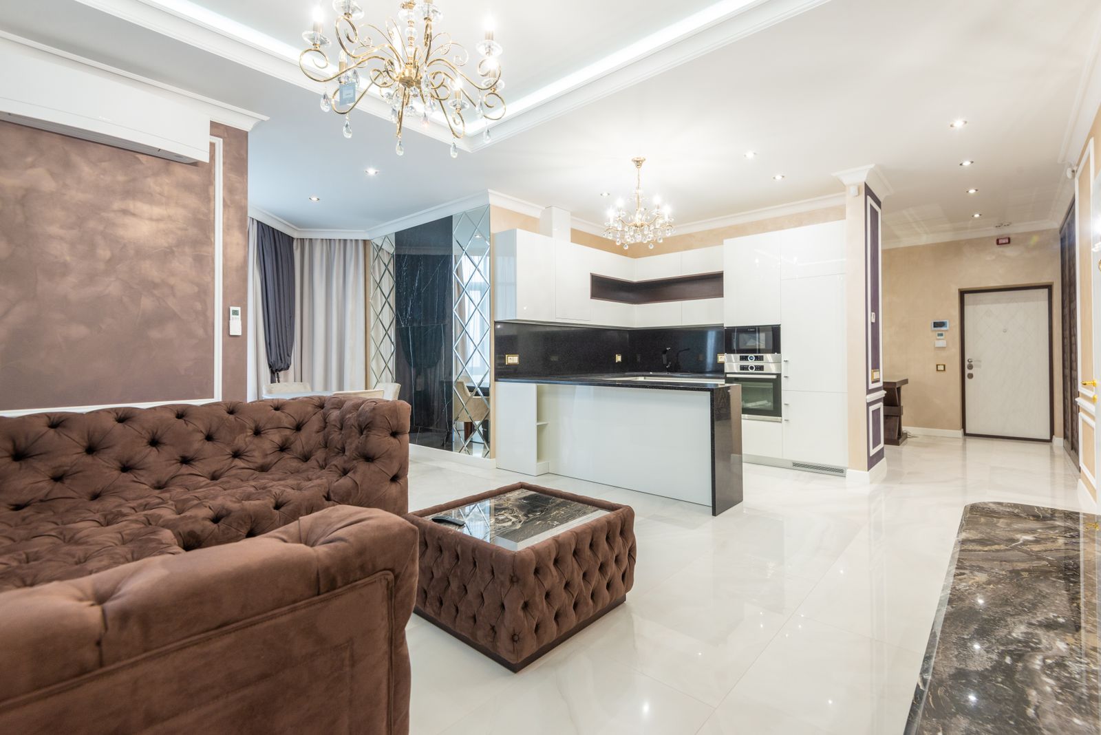 A calm, modern living-room interior